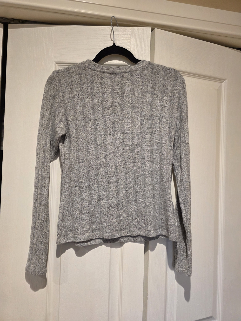Long-Sleeve Ribbed Top - Gray - Picture 2 of 3